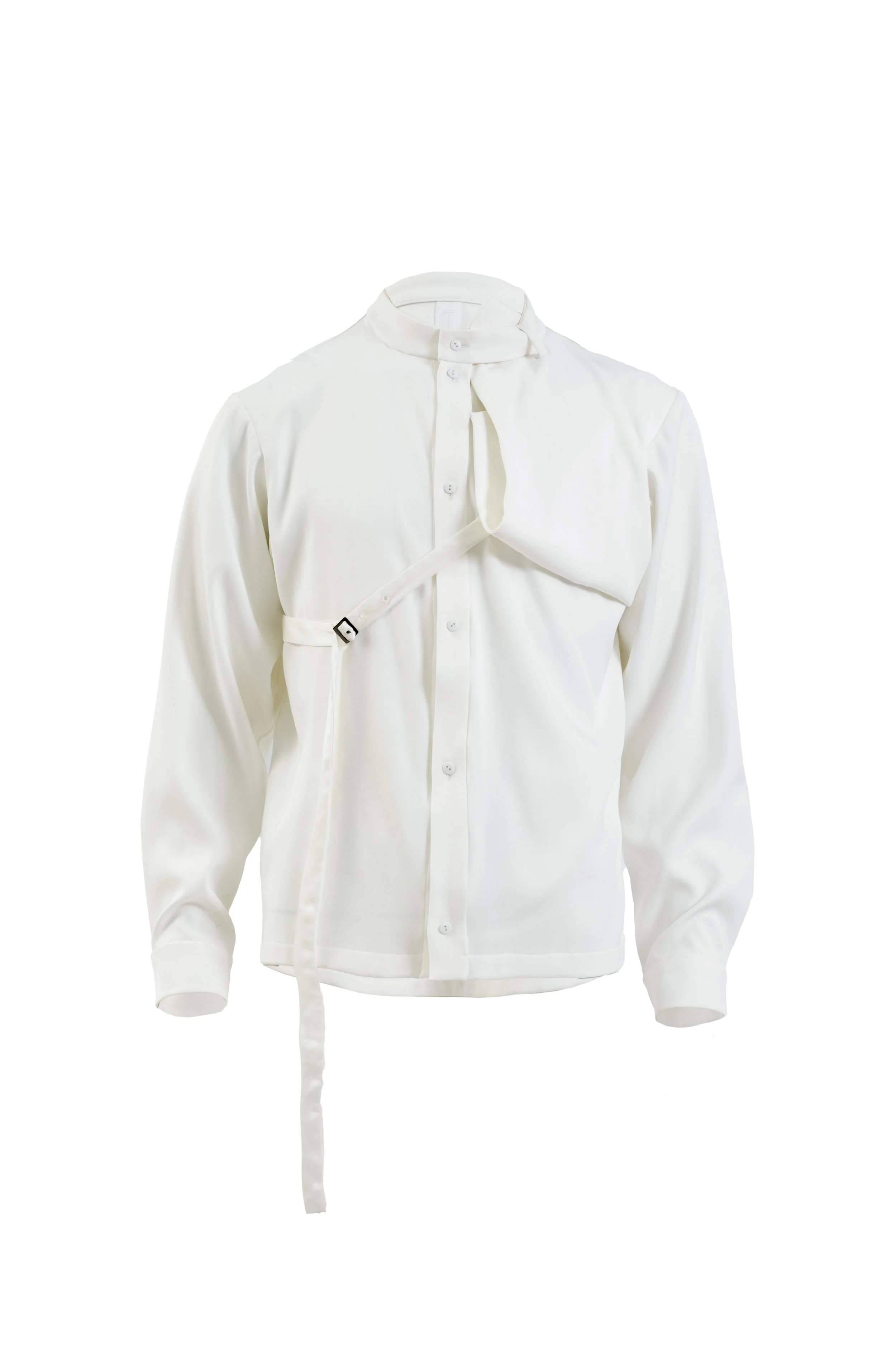 INF Integrated Chest Panel Deconstructed Collar Top / White — INF